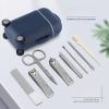 8-Piece Mini Travel Manicure Kit for Women - Portable Nail Clippers Set with Case - Includes Nail Clippers,Care Tools & Ear Pick (Blue) view 2