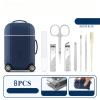 8-Piece Mini Travel Manicure Kit for Women - Portable Nail Clippers Set with Case - Includes Nail Clippers,Care Tools & Ear Pick (Blue) view 3