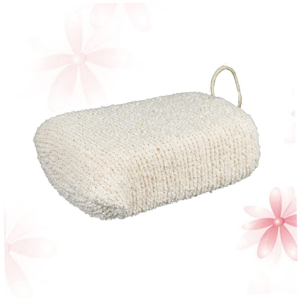 Beige Bathing Shower Sponge Brush, Exfoliating Body Scrubber Tool