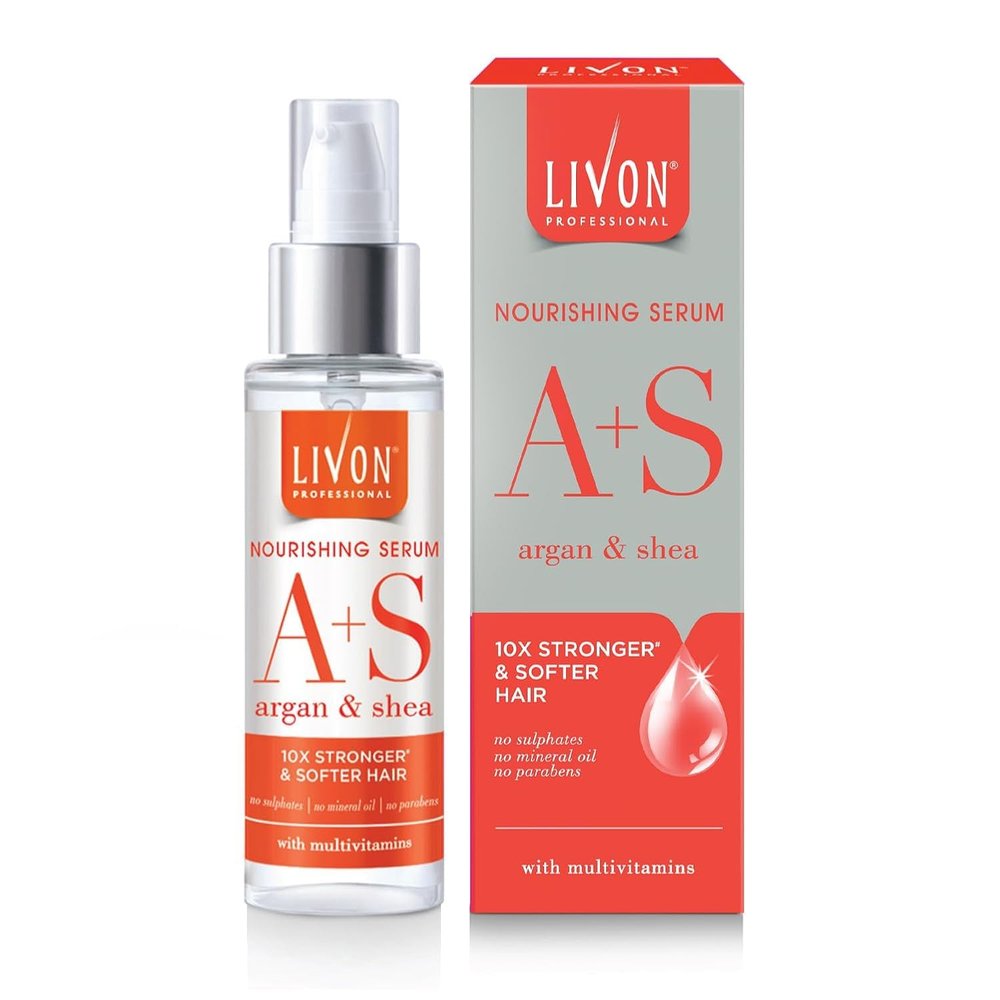 L.I.V.O.N. Professional Nourishing Hair Serum 100ml | With Argan Oil, Shea Butter & Multivitamins | For Softer, Stronger, Frizz-Free Hair | No Parabens, Sulphates or Mineral Oil | For Women & Men