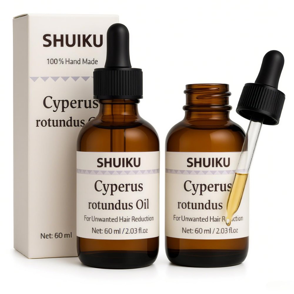 Cyperus Rotundus Oil for Hair Removal 2 PACKS  100% Pure Natural Cyprus Oil  Organic Herbal Cypress Root Extract for Smooth Skin, Reducing Body Hair Growth, Ingrown Hair & Nourishment  60ml