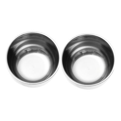 FRCOLOR Stainless Steel Shaving Bowl Set 2-Piece Shave Soap Cups for Men Sturdy Barber Tool for Wet Shaving and Grooming