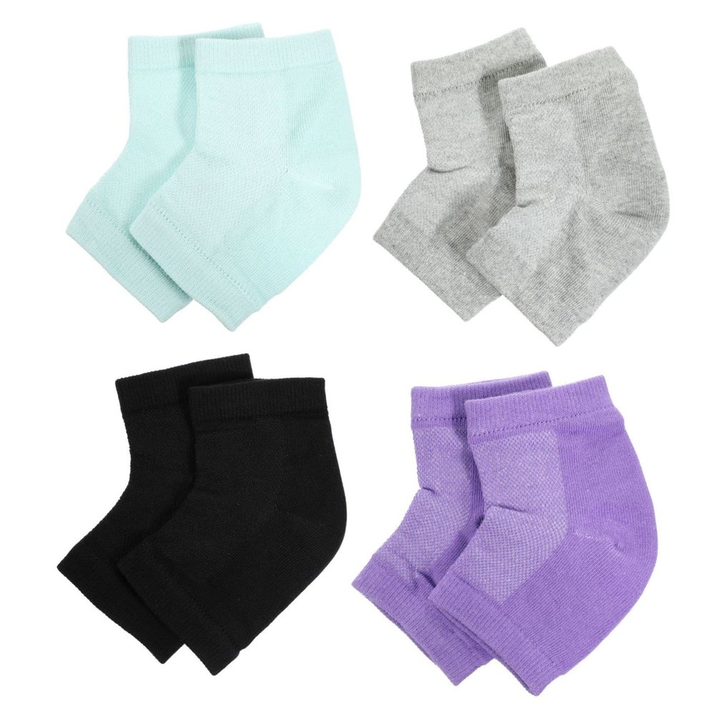 Beavorty 4pairs Gel Heel Repair Socks for Cracked Open Toe Design Moisturizing Foot Protection Comfortable and Gel Blend for Long Wear and High Heels