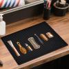 Barber Clipper Mat,Barber Station Organizer Mat - Non-Slip Flexible Pads Counter Protector for Styling Tool Hairdressing Scissors Salon Clippers view 2