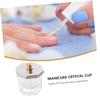 2Pcs Mini Crystal Nail Art Cups with Lids, Glass Dappen Dish view 3