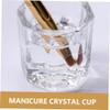 2Pcs Mini Crystal Nail Art Cups with Lids, Glass Dappen Dish view 4