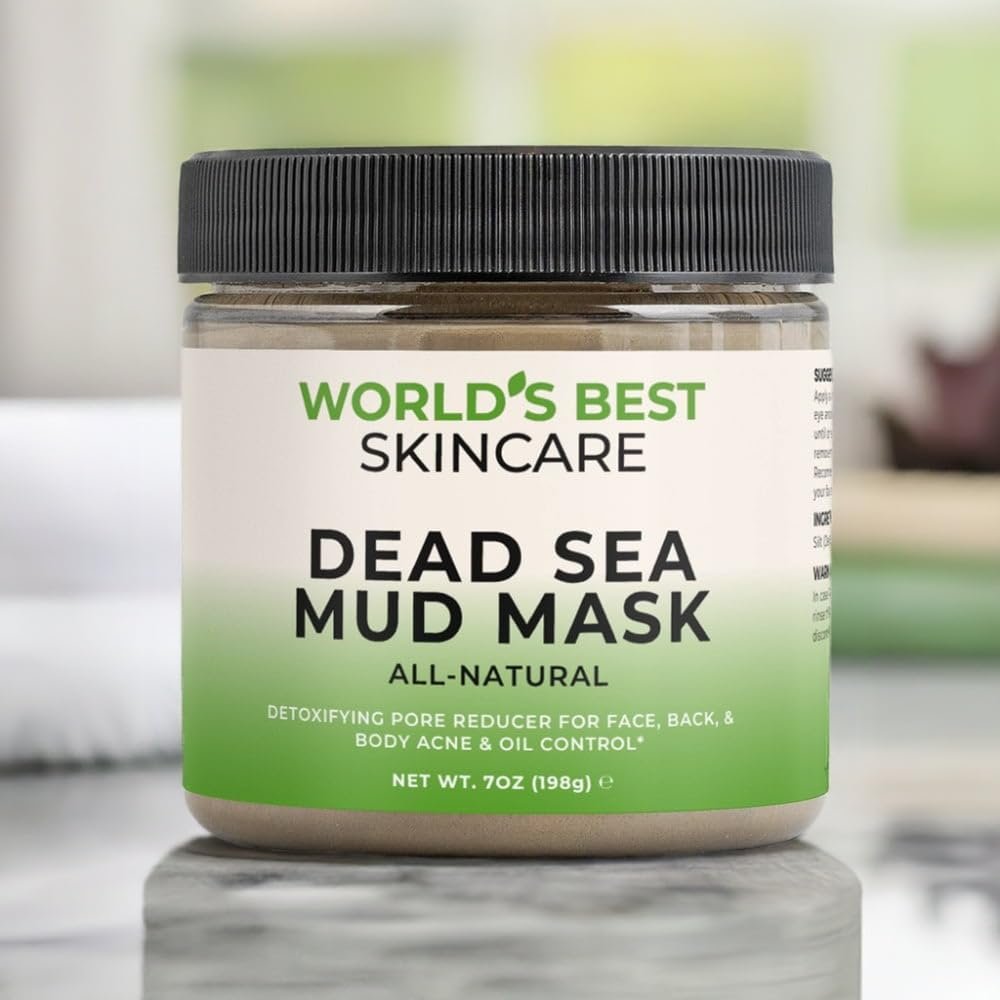 All-Natural Dead Sea Mud Mask | Pore Cleanser for Face & Body | 7oz | World's Best Skincare