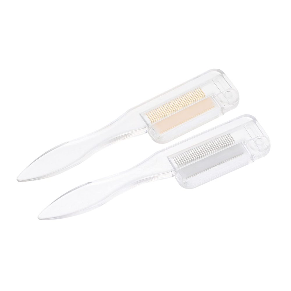 Healeved Foldable Stainless Steel Eyebrow and Eyelash Comb Set 2pcs Makeup Tools for Girls Portable Beauty Accessories for Eyebrow Shaping and Eyelash Grooming