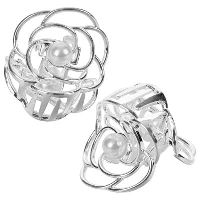 BESTYASH 2pcs Alloy Hair Claw Clips for Women Hollowed-out Rose Design Elegant Hair Jaw Clip for Girls for Everyday Use Accessory