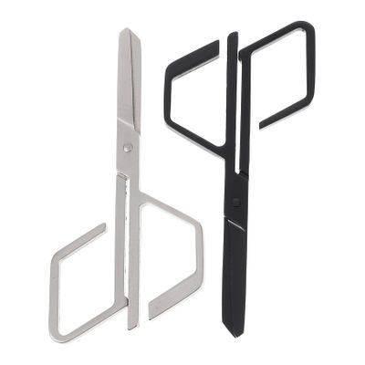 ELAYARD 2Pcs Stainless Steel Nose Hair Scissors Set Portable Manual Trimming Tools for Men and Women Precise Nose Hair Grooming Scissors for Facial Removal