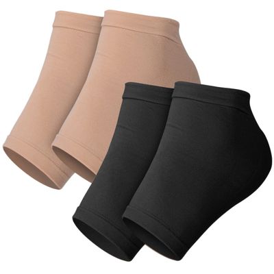 VALICLUD 2 Pairs Silicone Heel Protectors for Men and Women Breathable Elastic Heel Socks Moisturizing Function Washable Foot Sleeves and Dry Skin
