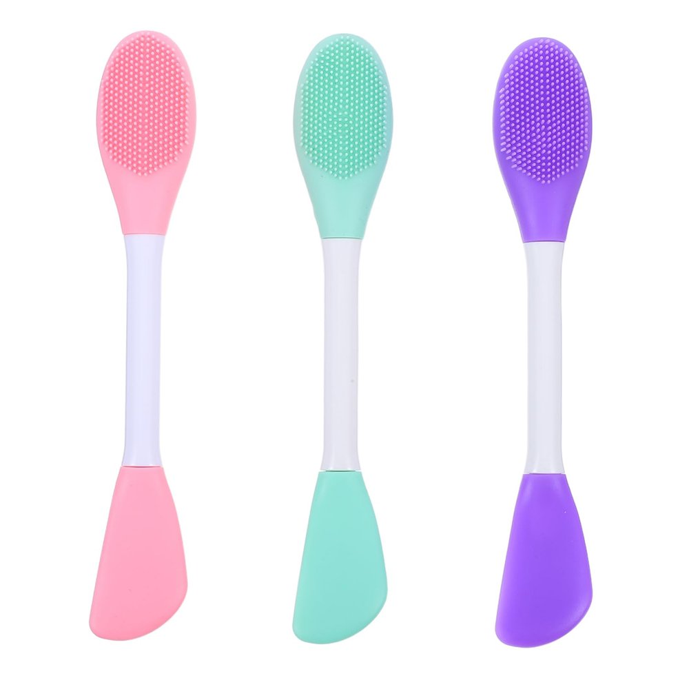 Beaupretty 3pcs Silicone Facial Mask Brush Face Cleaning Brush Set Skincare Tool Double Head Face Cleansing Wash for Women