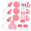 DEARMAMY 1 Set Medium Facial Mask Tool Set DIY Beauty Mask Mixing Bowls Reusable Cosmetic Tools for Facials Includes Measuring Spoons Sprayer and Wash Pads Easy to Clean Carry Pink view 1