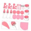 DEARMAMY 1 Set Medium Facial Mask Tool Set DIY Beauty Mask Mixing Bowls Reusable Cosmetic Tools for Facials Includes Measuring Spoons Sprayer and Wash Pads Easy to Clean Carry Pink view 3
