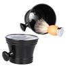 BESTYASH Shaving Bowl for Men 1-Piece Black Shaving Soap Cup with Handle Sturdy and Easy to Use for Face Care view 3