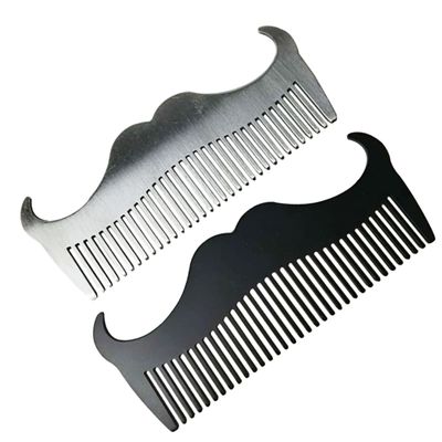 HONMEET Men's Stainless Steel Beard Comb Set 2pcs Goatee Hairdressing Styling Tools for Barbers Sturdy Easy to Use Accessories for Grooming