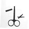 PartyKindom 1Pc Vibrissa Scissors Safety Stainless Steel Nose Hair Trimmer Eyebrow Scissors for Men Women Black Rounded Tips for Safe Painless Grooming of Nose Eyebrows view 2