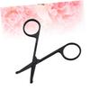 PartyKindom 1Pc Vibrissa Scissors Safety Stainless Steel Nose Hair Trimmer Eyebrow Scissors for Men Women Black Rounded Tips for Safe Painless Grooming of Nose Eyebrows view 3