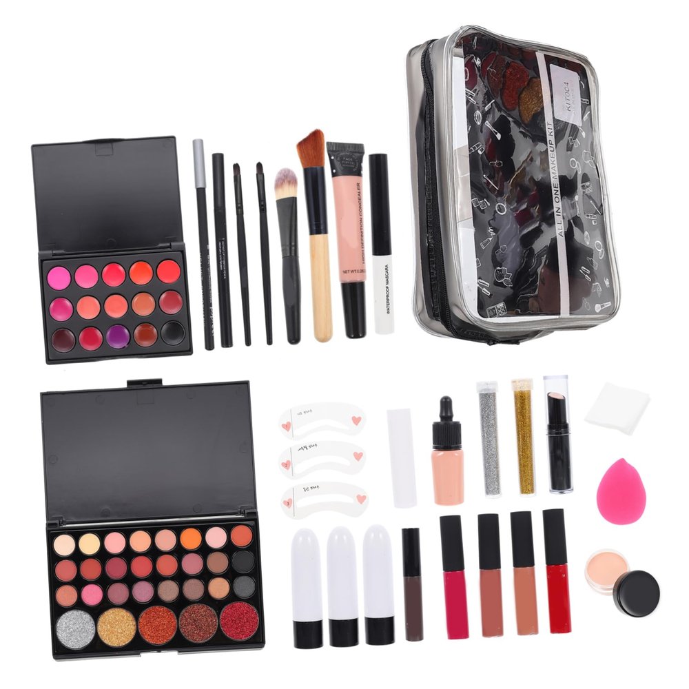 BIUDECO Makeup Kit for Women 10-Piece Cosmetic Set Brushes Eyeshadow Palette Lip Gloss Foundation Blush and Mascara Complete Makeup Supplies for Everyday Use