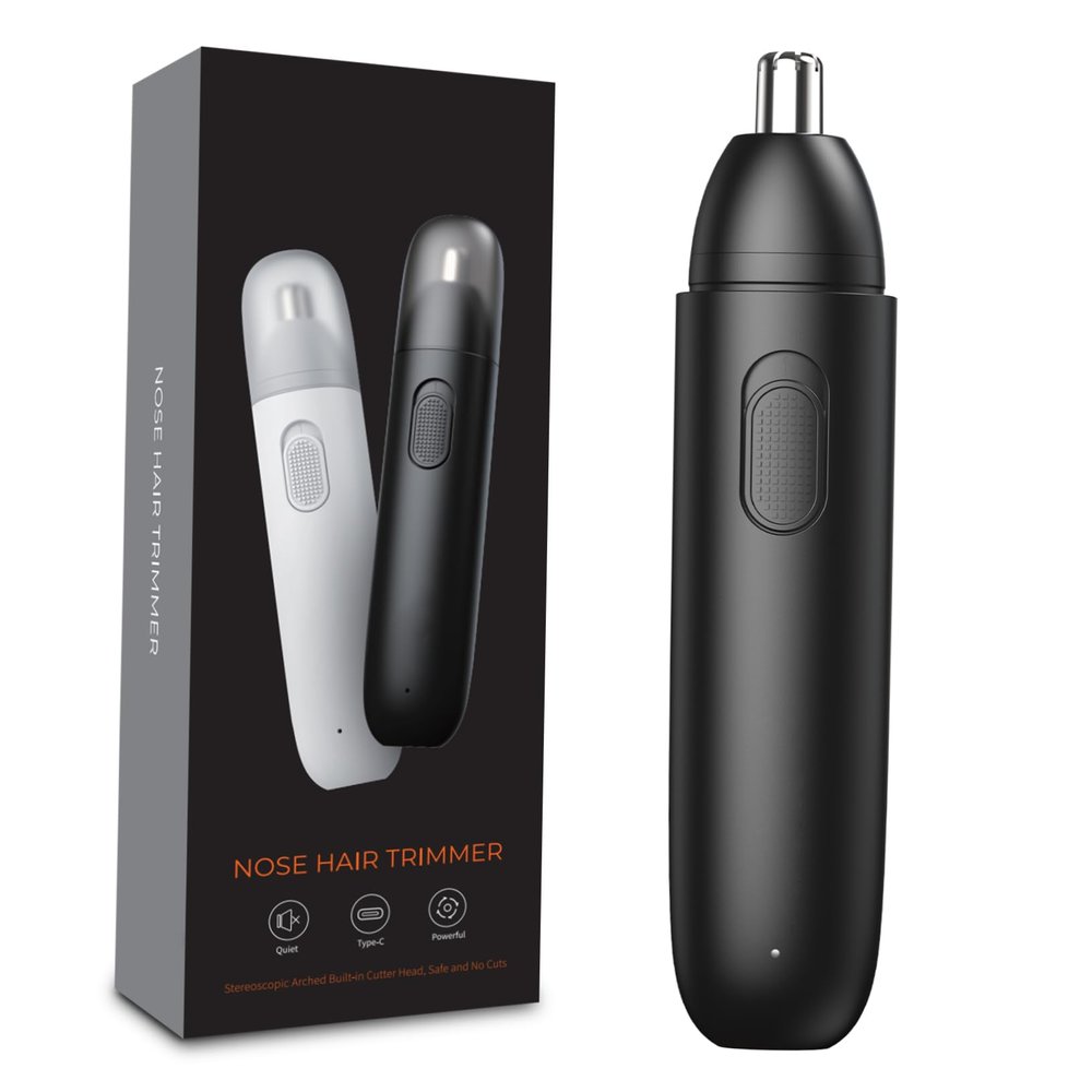 Beavorty Rechargeable Nose Hair Trimmer with Dual Edged Blades Efficient Removal for Easy to Clean Safe Trimming Experience