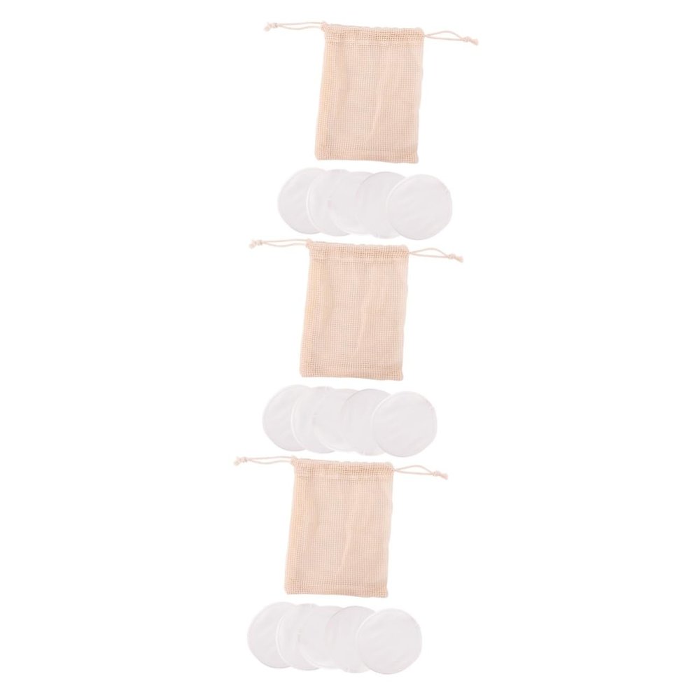 BESTYASH 3sets Reusable Makeup Remover Pads Set Washable Fiber Face with Storage Bag for Gentle Cleansing and Skin Care Makeup Removal Accessories 6pcs*3