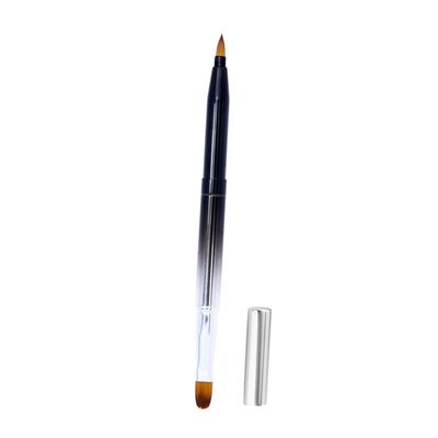 FRCOLOR Retractable Lip Brush Compact Dual-Ended Lipstick Applicator Metal Gradient Design Portable Makeup Tool for Lip Gloss and Lipstick for Travel and On-the-Go Touch-Ups