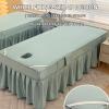 Brown,80x190cm/31.4x74.8in,4 Piece Massage Table Sheet Set,Elastic Massage Bed Cover with Face Hole Beauty Massage Table Skirt Pillowcase Stool Cover for Beauty Salon SPA view 4