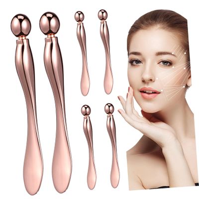 ARTSEWPLY 6-Piece Rose Gold Metal Eye Cream Applicator Tool Set Eye Roller for Face Massage Skincare Makeup Spoon for Women Facial Beauty Tool for Daily Use
