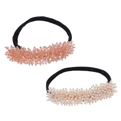 Didiseaon 2pcs Hair Bun Maker Crystal Hairpin Bun Holders Hair Donut for Women Girls