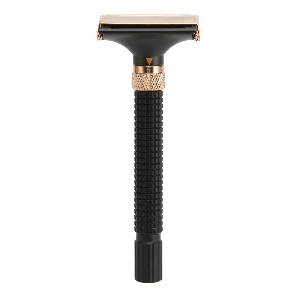Double Side Shaving Tool | Reusable Metal Shaving Handle for Men & Women | Long Secure Grip Design | Black Matte Finish | Fits All Standard Replacements