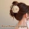 Rose Claw Clips for Women Girls Flower Hair Clips for Women Girls Rose Hair Decorations for Party Prom Wedding Hair Clip Set for 2 view 2