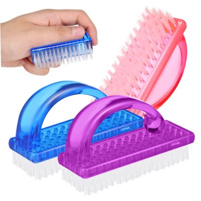 Cabilock 6-Piece Plastic Nail Dust Remover Brush Set for Fingernail Cleaning Manicure and Pedicure Tools Easy to Use for Home and Professional Nail Care