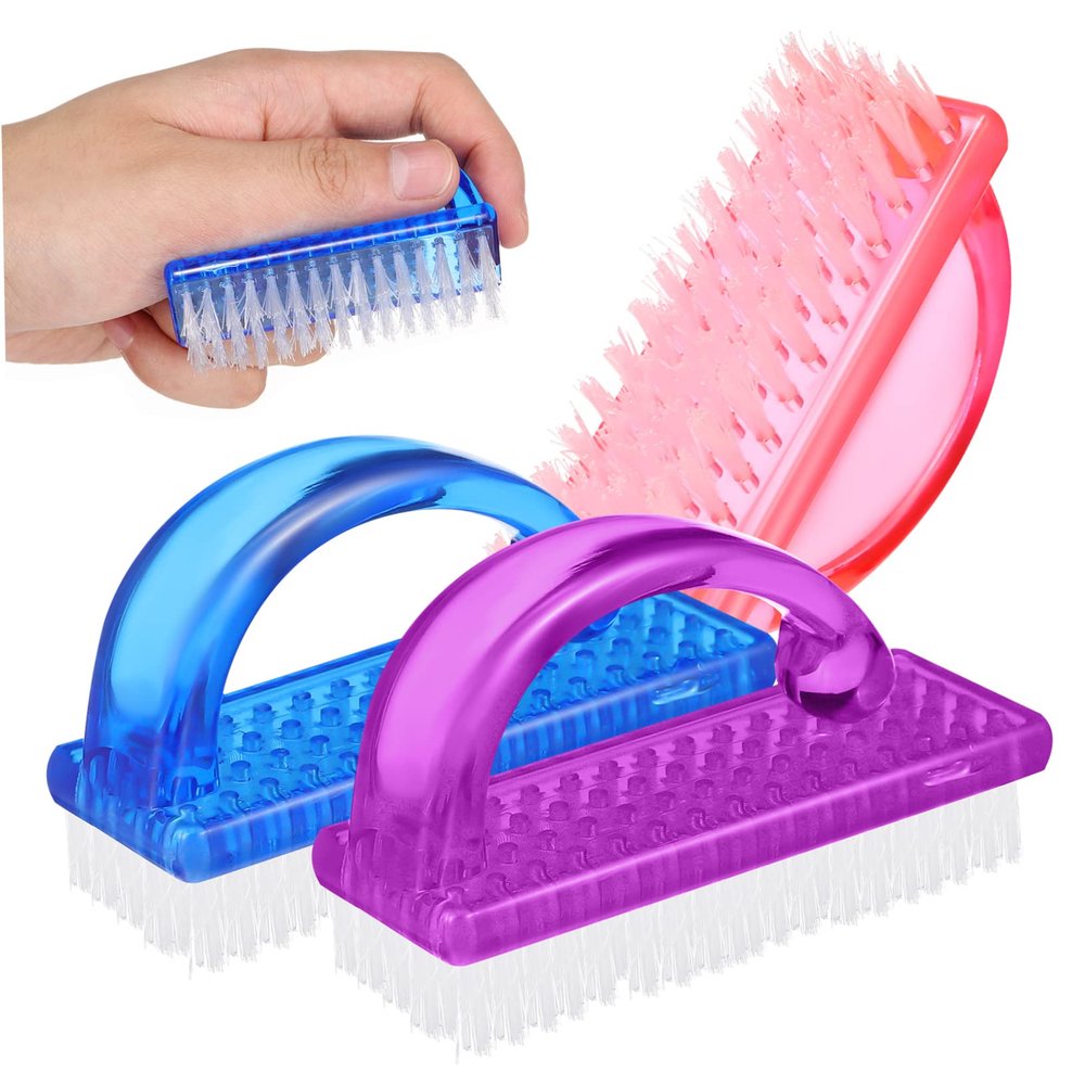 Cabilock 6-Piece Plastic Nail Dust Remover Brush Set for Fingernail Cleaning Manicure and Pedicure Tools Easy to Use for Home and Professional Nail Care