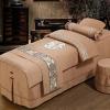 Camel,75x190cm/29.5x74.8in,Massage Table Bed Cover with Holes,Reusable Massage Table Bed Sheets Stool Cover Elastic Pillowcase Beauty Massage Bed Cover Quilts 4 Piece Sets view 1