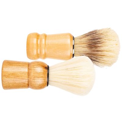 DEARMAMY 2pcs Premium Wood Handle Shaving Brush for Men Durable Brush for Salon Use for Shaving Application and Beard Styling Father Day present