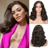 ORAVISTA High Density Wigs Human Hair Burgundy Short Body Wave Shoulder Length Middle Part Natural Black for Black Women Daily Use view 1