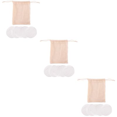 Beavorty 3sets Reusable Fiber Makeup Remover Pads Set with Storage Bag Washable Facial Puff for Gentle Cleansing Makeup Removal and Skin Care Lightweight and Portable 6pcs*3