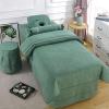 Green1,70x190cm/27.5x74.8in,Linen Massage Table Cover with Face Hole,Elastic Massage Bed Cover Washable Large Beauty Massage Couch Cover Suitable for Salons SPA and Therapist view 1