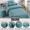 Green1,70x190cm/27.5x74.8in,Linen Massage Table Cover with Face Hole,Elastic Massage Bed Cover Washable Large Beauty Massage Couch Cover Suitable for Salons SPA and Therapist view 2