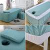 Green1,70x190cm/27.5x74.8in,Linen Massage Table Cover with Face Hole,Elastic Massage Bed Cover Washable Large Beauty Massage Couch Cover Suitable for Salons SPA and Therapist view 4