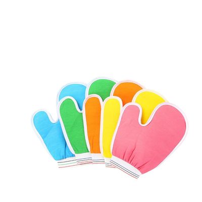 DEARMAMY 5pcs Exfoliating Gloves Scrubbing Mitts for Body Bathing Deep Rubbing Mitts Strong Decontamination Ability Unisex for Both Hands Glowing Skin Random Color
