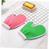DEARMAMY 5pcs Exfoliating Gloves Scrubbing Mitts for Body Bathing Deep Rubbing Mitts Strong Decontamination Ability Unisex for Both Hands Glowing Skin Random Color view 2