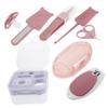 BESTonZON Boy Girl Nail Care Kit Nail Clipper Set for Newborn Boy Girl Shower Includes Clipper File Tweezer Storage Box Pink view 1