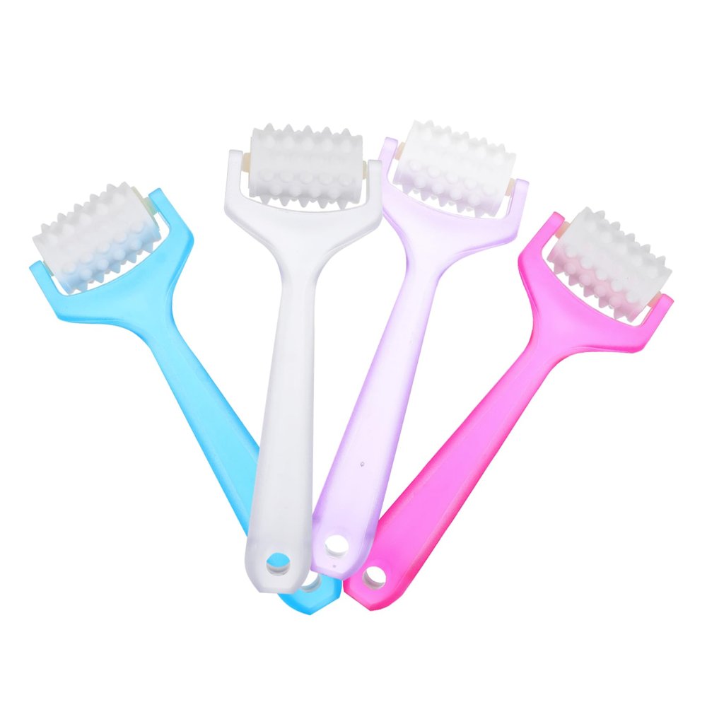 Beaupretty 4Pcs Facial Massage Roller Manual Skin Massager Tool for Eye Puffiness Relief Reduce Dark Circles Durable Easy to Use for Beauty Routine Random Colors