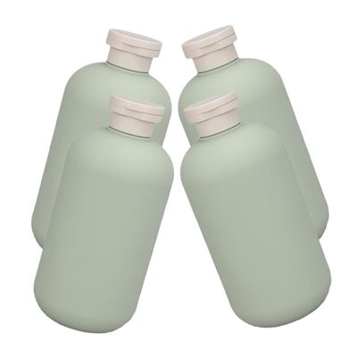 TOVINANNA 4 Pack 200ml Green Refillable Shampoo Bottles with Lids