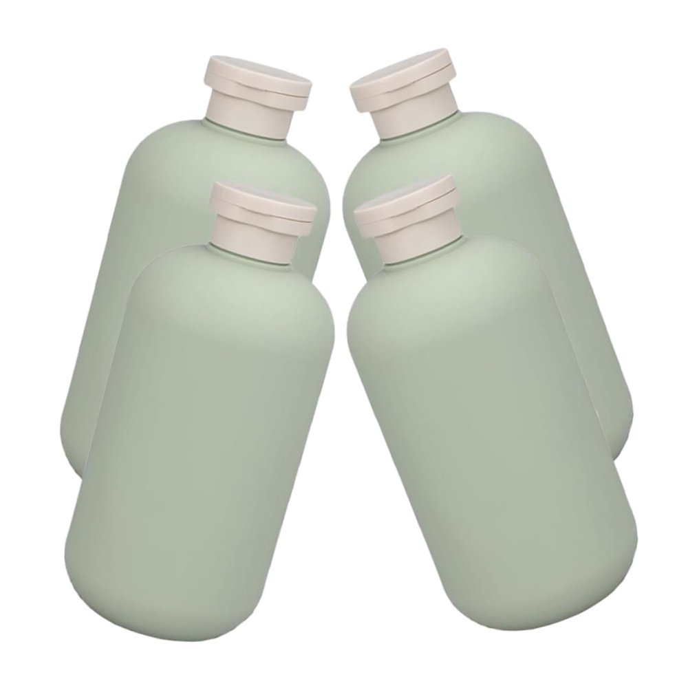 TOVINANNA 4 Pack 200ml Green Refillable Shampoo Bottles with Lids