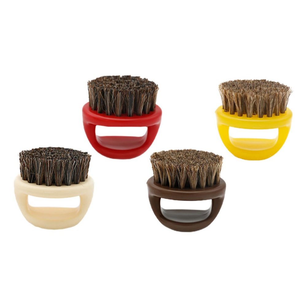 DEARMAMY 4PCS Male Beard Brush with Plastic Handle Multi Function Oil Head Comb and Ring Comb for Broken Hair Compact and Portable Grooming Tools Random Colors Random Color