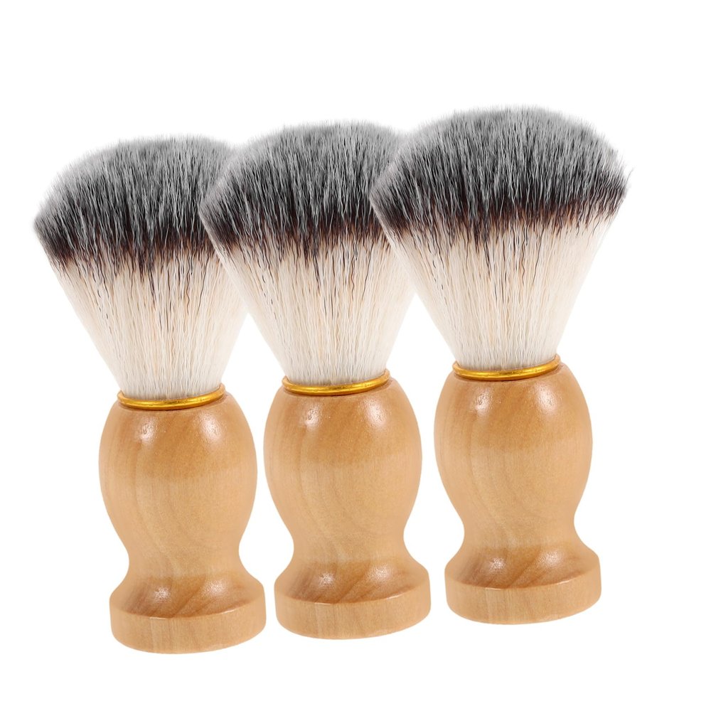Vaguelly 3pcs Soft Bristle Shaving Brushes for Men Gentle Facial Cleansing Beard Grooming Grooming Accessory for Daily Use Versatile
