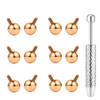 BodyBonita 12Pcs G23 Titanium Replacement Balls for Piercings - Piercing Ball Grabber Tool for Changing Jewelry Pick Up Grabber Tool Screw On Septum Balls Removal Rose Gold Plated view 1