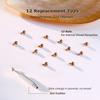 BodyBonita 12Pcs G23 Titanium Replacement Balls for Piercings - Piercing Ball Grabber Tool for Changing Jewelry Pick Up Grabber Tool Screw On Septum Balls Removal Rose Gold Plated view 3